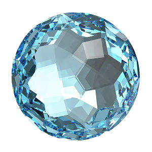 1383 Swarovski Fantasy Round Stones, Aquamarine (202)