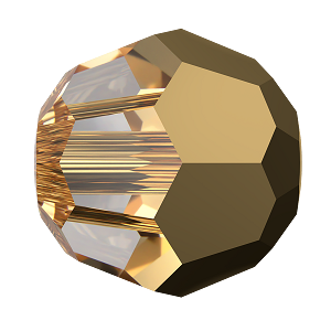 5000 Swarovski Round Beads, Crystal Aurum (001 AUR2)