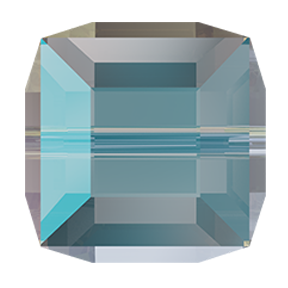 5601 Swarovski Cube Beads, Light Sapphire Shimmer B (211 SHIMB)