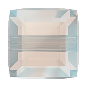 5601 Swarovski Cube Beads, White Opal Shimmer B (234 SHIMB)