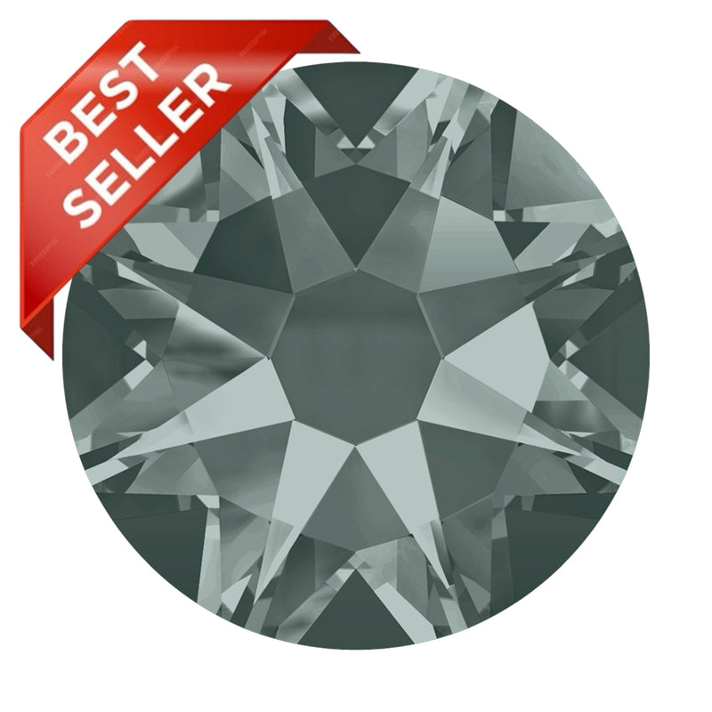 2000, 2058 & 2088 Swarovski Flatback No Hotfix, Black Diamond (215)