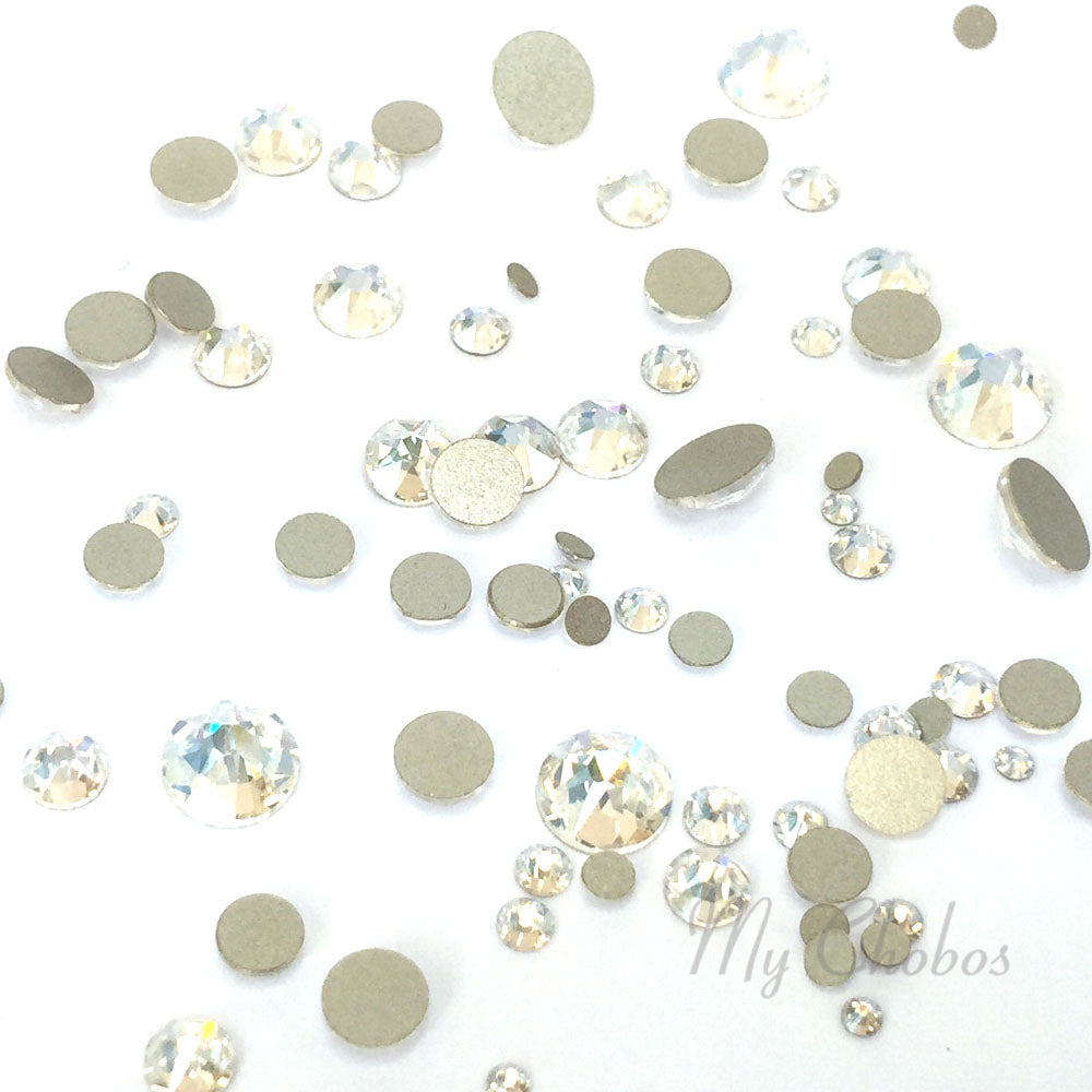 2058 & 2088 Swarovski Flatback No Hotfix Mix Sizes, Crystal Moonlight (001 MOL)