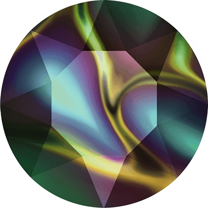1028 & 1088 Swarovski Pointed Back Chaton Round Stones, Crystal Rainbow Dark (001 RABDK)