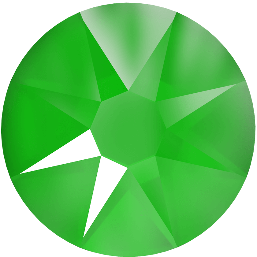 2088 Swarovski Flatback No Hotfix, Crystal Electric Green Unfoiled (001 L135S) {Lacquer Pro Shiny Effects}