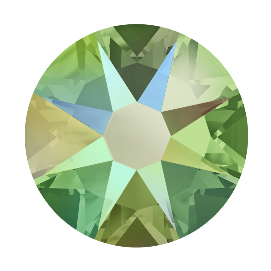 2000, 2058 & 2088 Swarovski Flatback No Hotfix, Peridot Shimmer (214 SHIM)