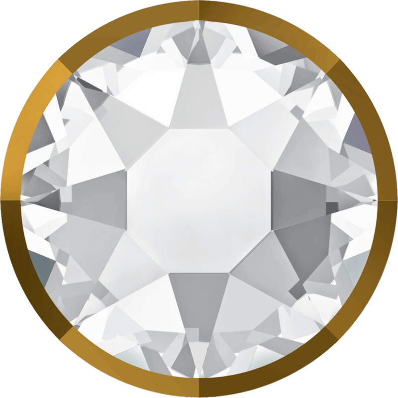 2088/I Swarovski Flatback No Hotfix Rimmed, Crystal/ Crystal Dorado (001 DORZ)