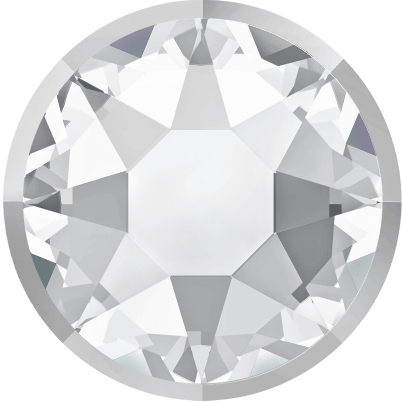 2088/I Swarovski Flatback No Hotfix Rimmed, Crystal/ Crystal Light Chrome (001 LTCHZ)