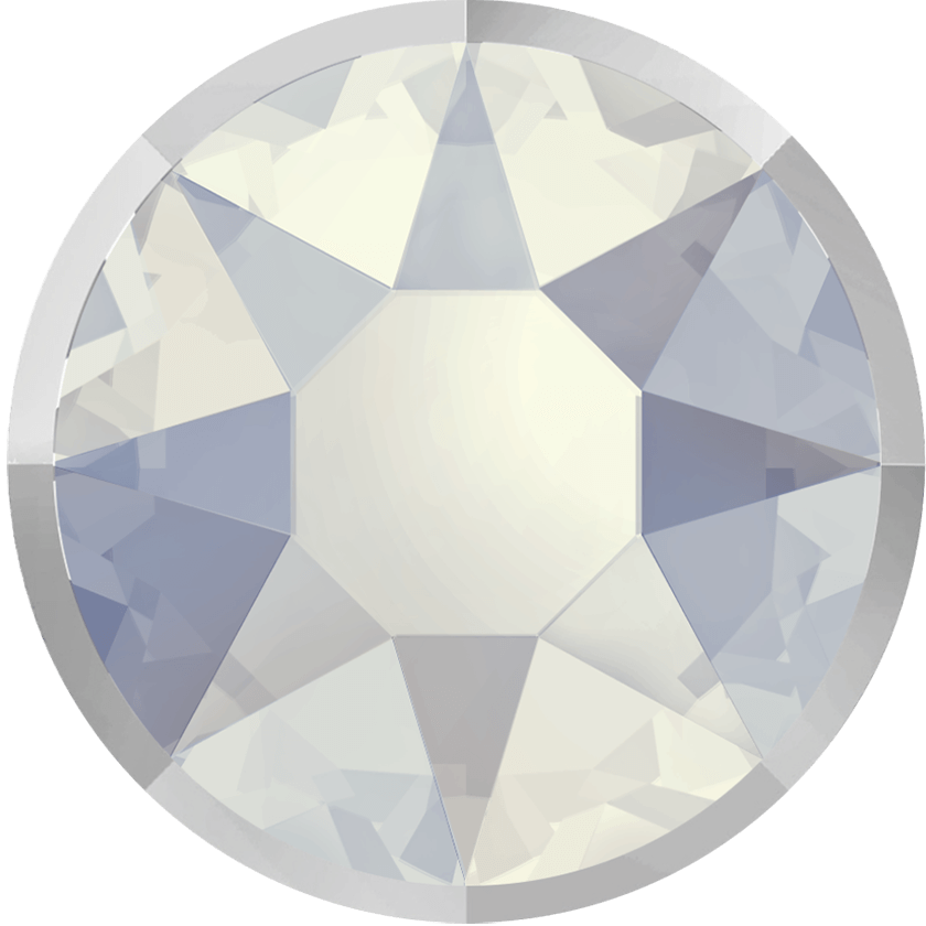 2088/I Swarovski Flatback No Hotfix Rimmed, White Opal/ Crystal Light Chrome (234 LTCHZ)
