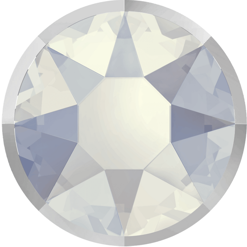 2088/I Swarovski Flatback No Hotfix Rimmed, White Opal/ Crystal Light Chrome (234 LTCHZ)