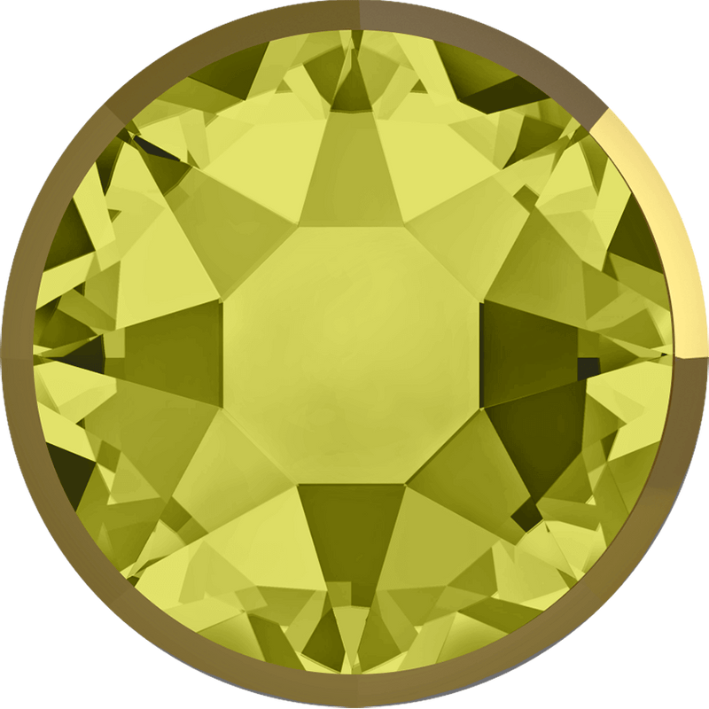 2088/I Swarovski Flatback No Hotfix Rimmed, Khaki/ Crystal Dorado (550 DORZ)