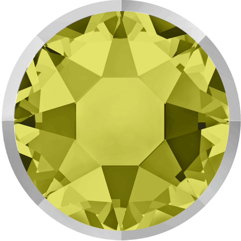 2088/I Swarovski Flatback No Hotfix Rimmed, Khaki/ Crystal Light Chrome (550 LTCHZ)