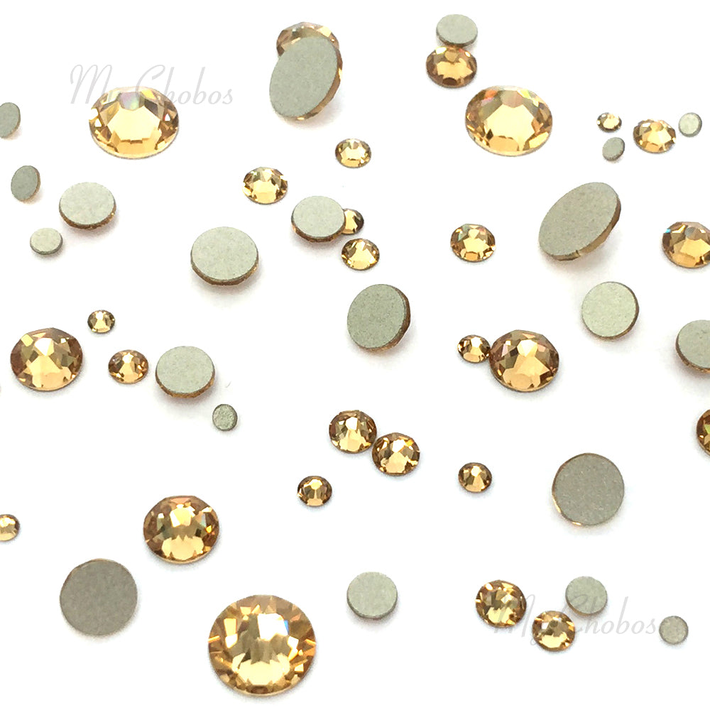 2058 & 2088 Swarovski Flatback No Hotfix Mix Sizes, Light Colorado Topaz (246)