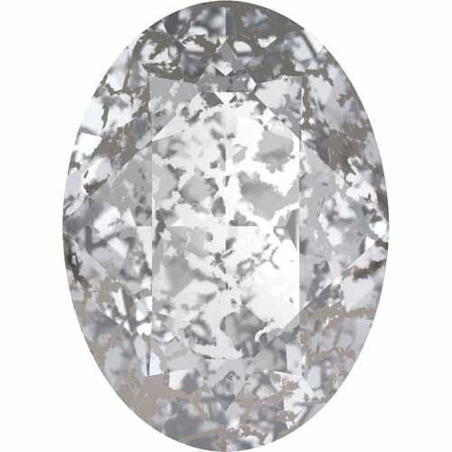 4120 Swarovski Oval Fancy Stones, Crystal Silver Patina (001 SILPA)