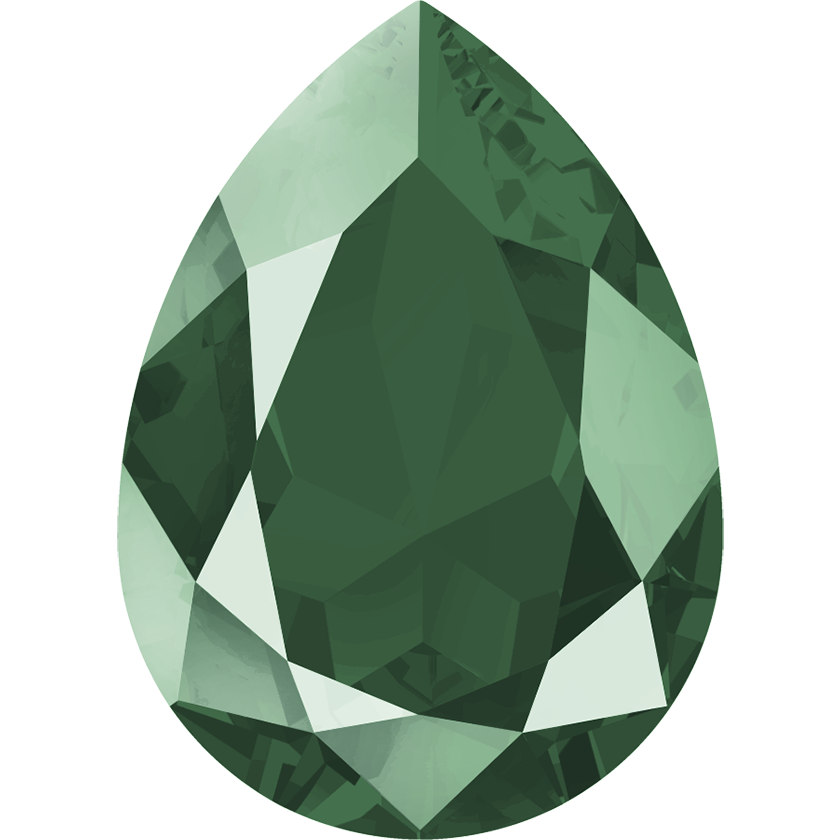 4320 Swarovski Pear Fancy Stones, Crystal Royal Green Unfoiled (001 L109S)