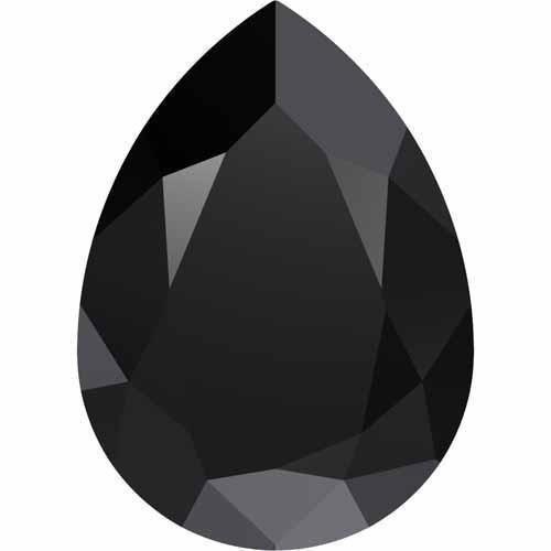 4320 Swarovski Pear Fancy Stones, Jet Unfoiled (280)