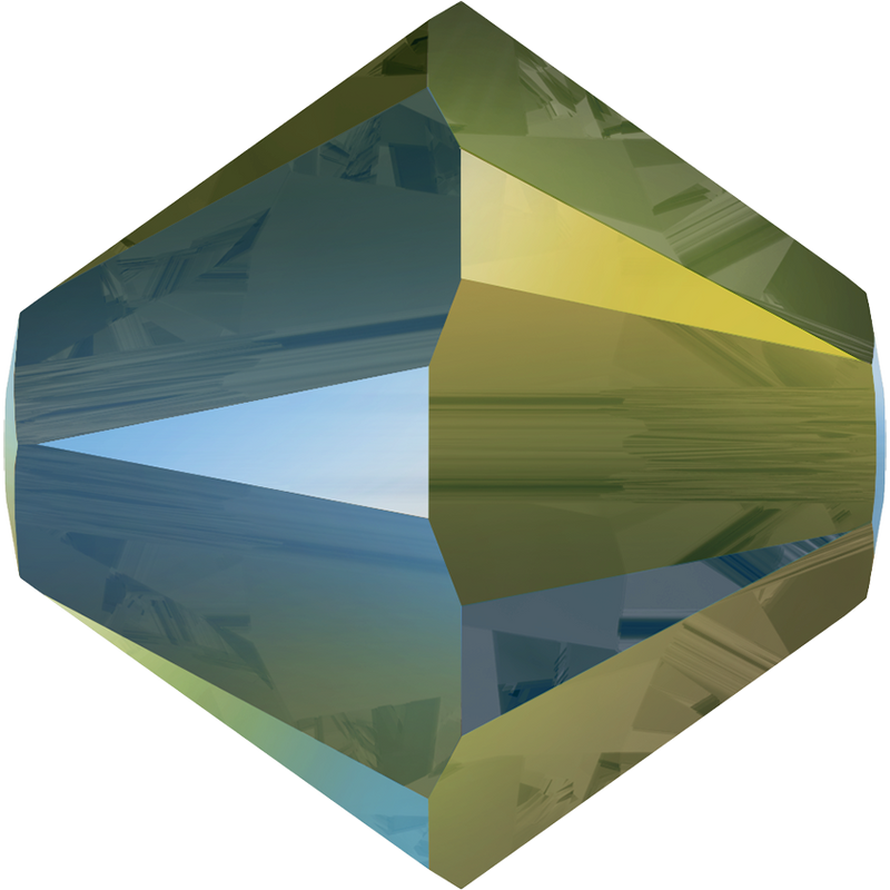 5328 Swarovski Bicone Beads, Crystal Iridescent Green (001 IRIG)
