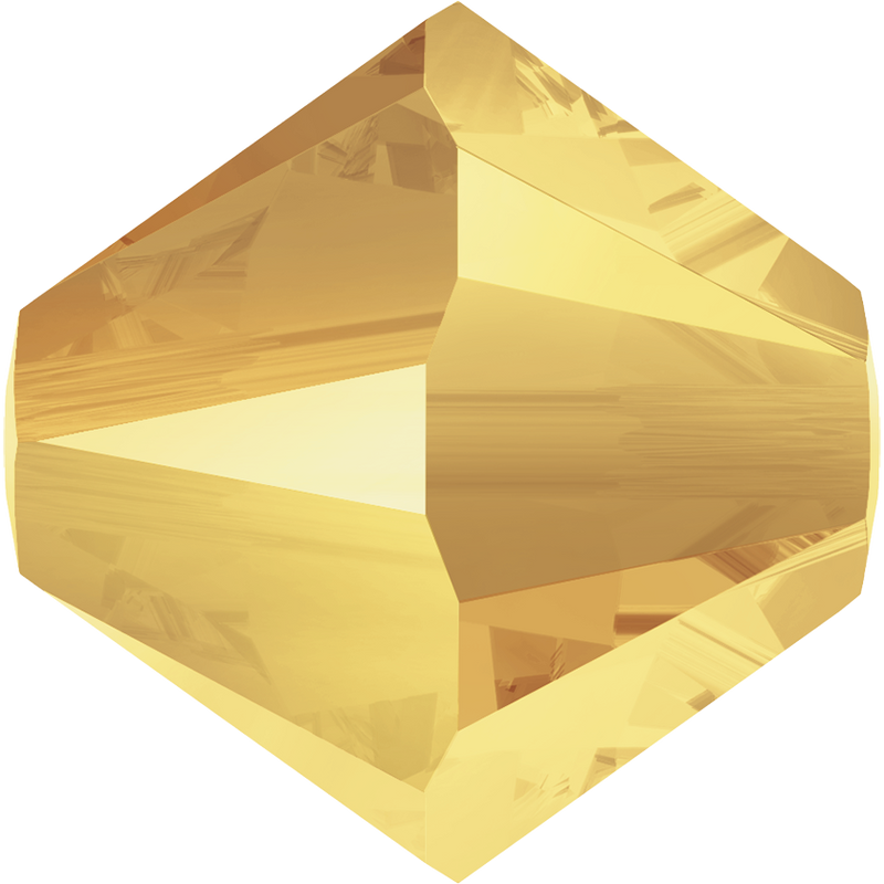 5328 Swarovski Bicone Beads, Crystal Metallic Sunshine 2x (001 METSH2)