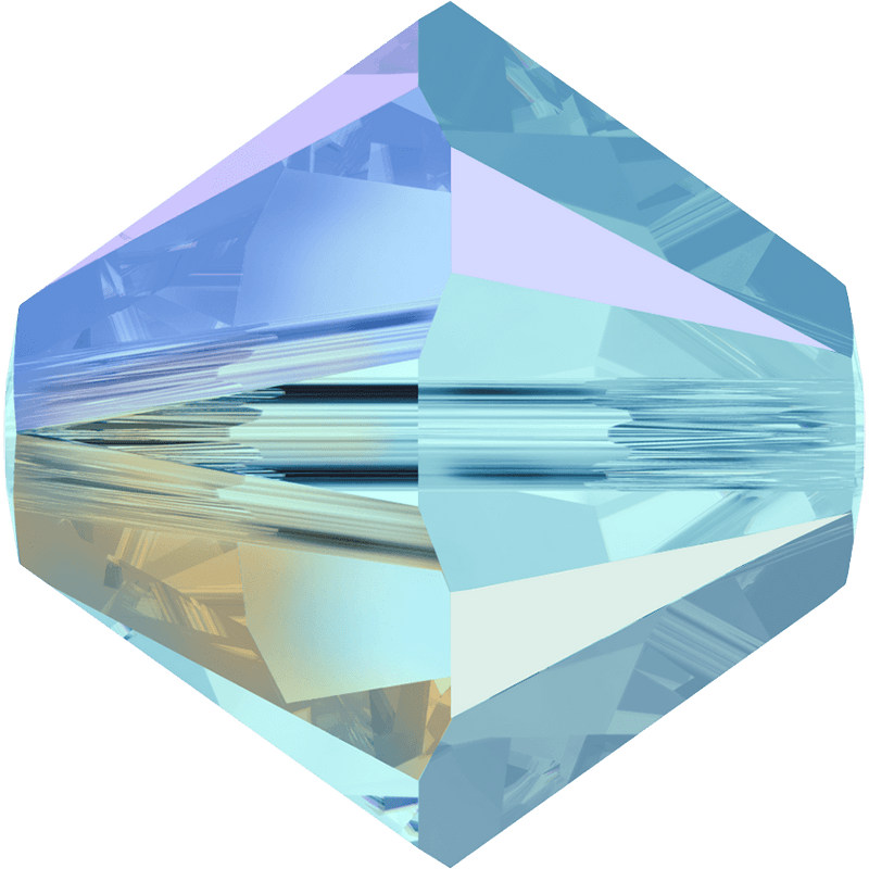 5328 Swarovski Bicone Beads, Aquamarine AB 2x (202 AB2)