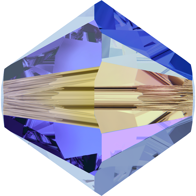 5328 Swarovski Bicone Beads, Sapphire AB 2x (206 AB2)