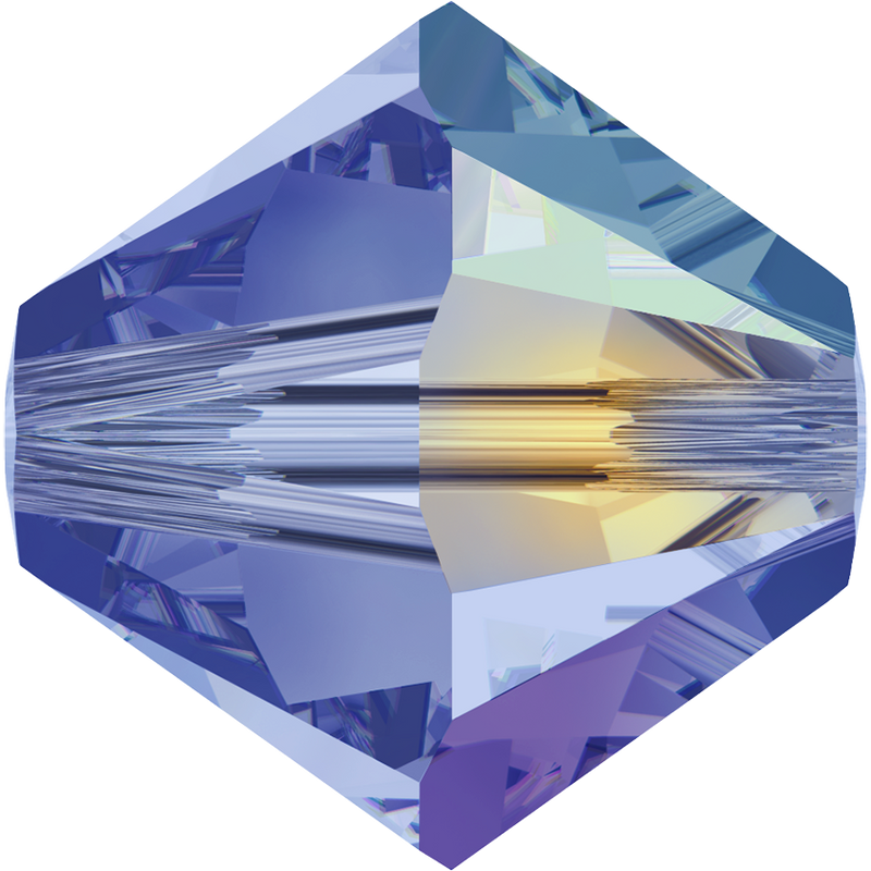 5328 Swarovski Bicone Beads, Light Sapphire AB (211 AB)