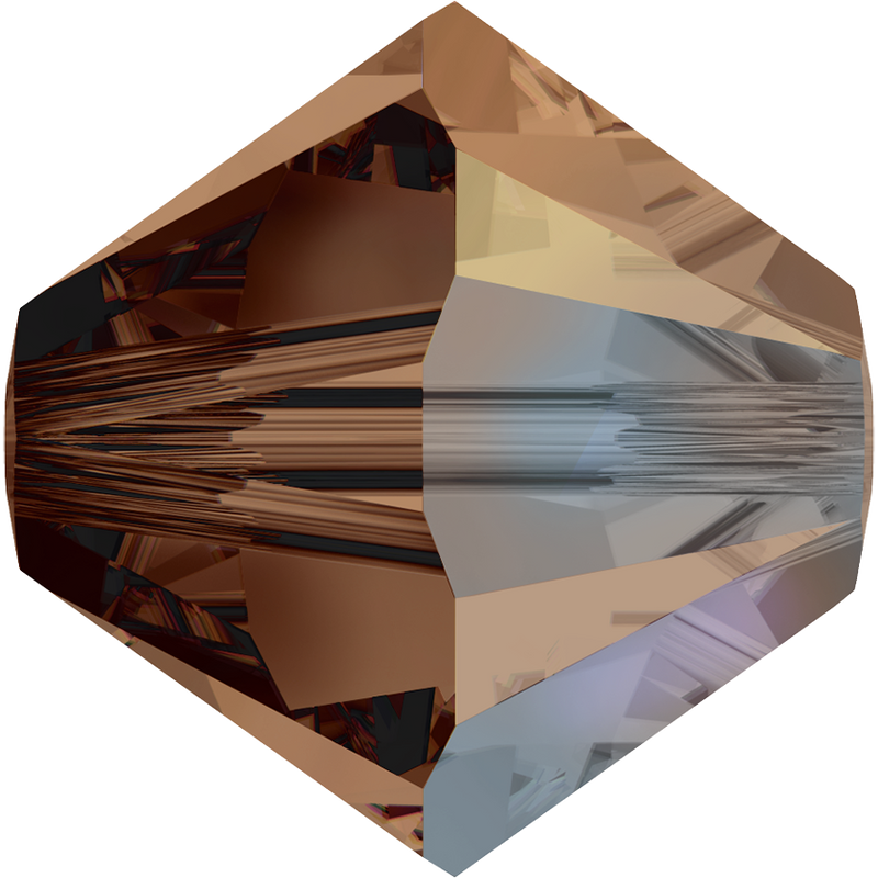 5328 Swarovski Bicone Beads, Smoked Topaz AB (220 AB)