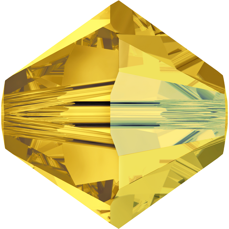 5328 Swarovski Bicone Beads, Light Topaz AB (226 AB)