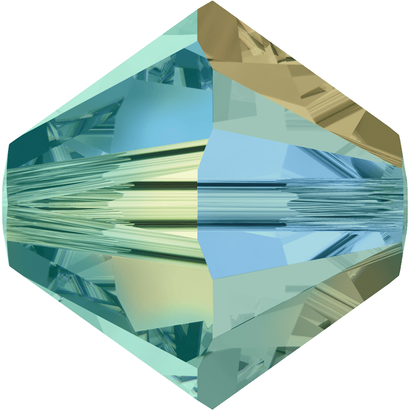 5328 Swarovski Bicone Beads, Blue Zircon AB 2x (229 AB2)
