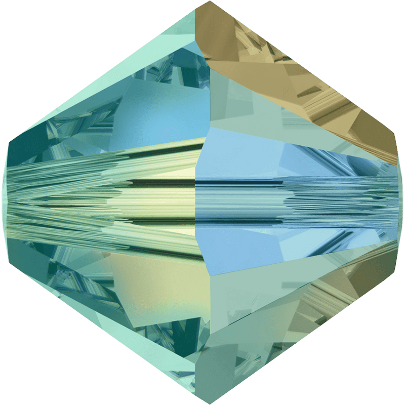 5328 Swarovski Bicone Beads, Blue Zircon AB 2x (229 AB2)