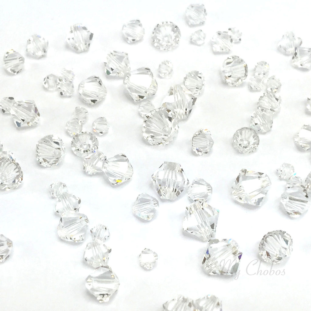 5328 Swarovski Bicone Beads Mix Sizes, Crystal (001)