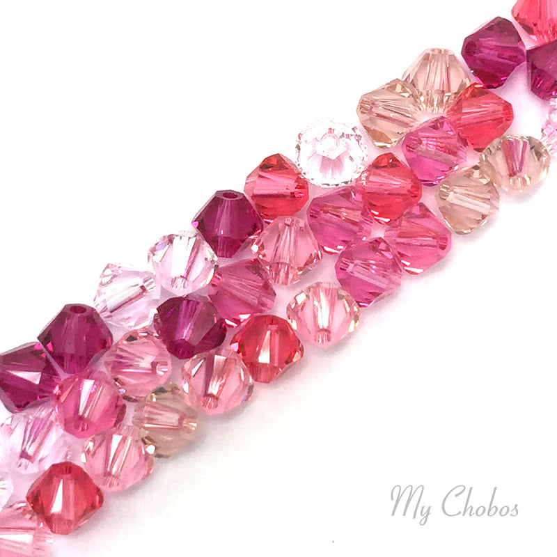 5328 Swarovski Bicone Beads, Pink Mix Colors