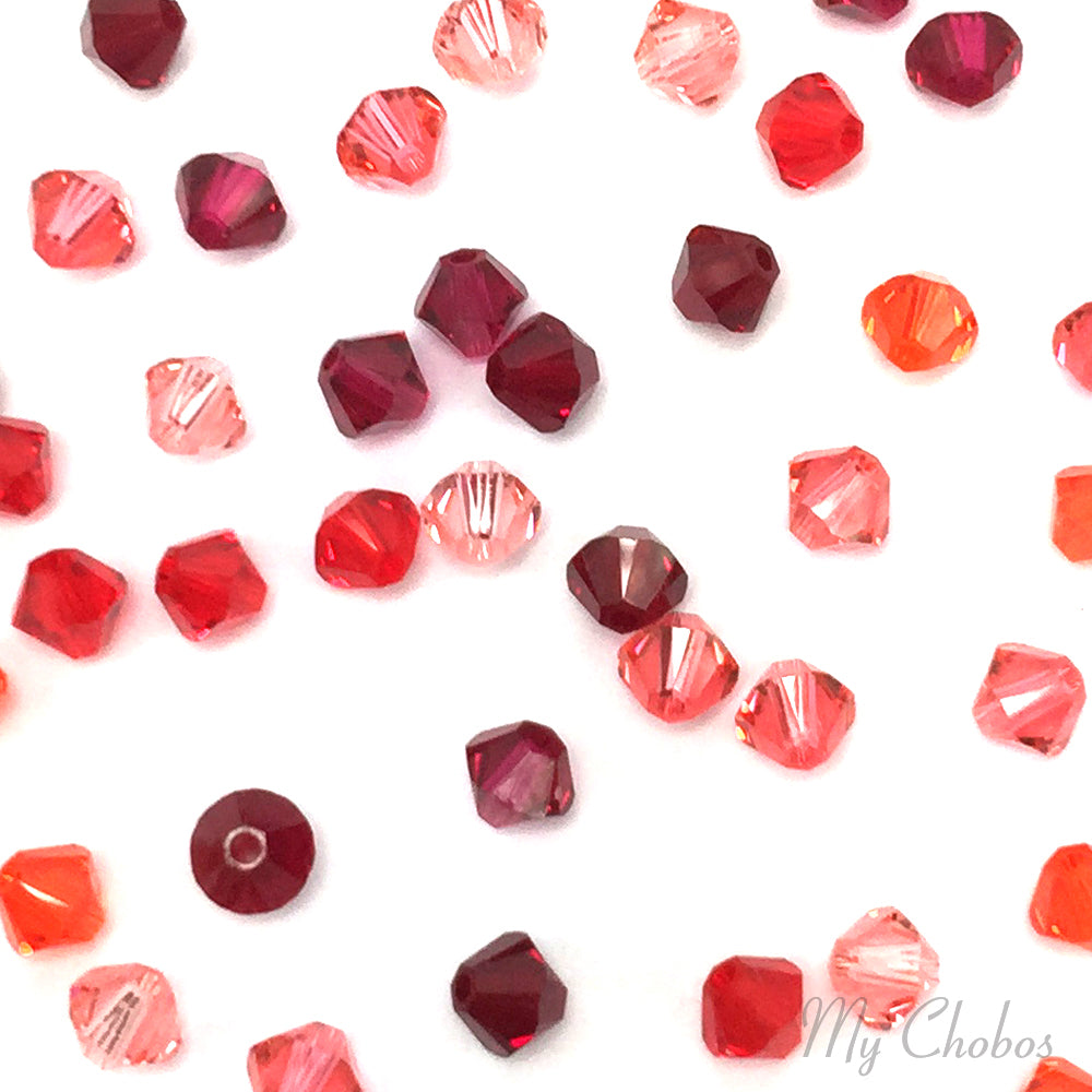 5328 Swarovski Bicone Beads, Red Mix Colors