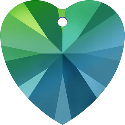 6228 Swarovski XILION Heart Pendants, Crystal Scarabaeus Green (001 SCGR)