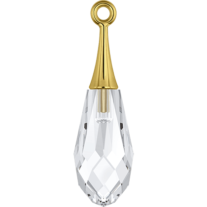 6532 Swarovski Pure Drop (Half Hole) Pendants with Gold Plating Brass Trumpet Cap