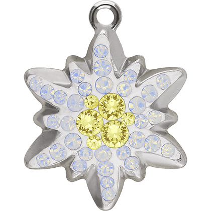 67442 Swarovski BeCharmed Pave Pendants, Edelweiss