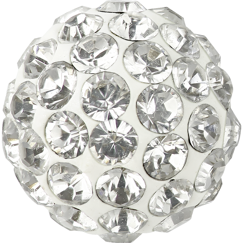 86001 Swarovski BeCharmed Pave Ball, Crystal (001) / White (01)