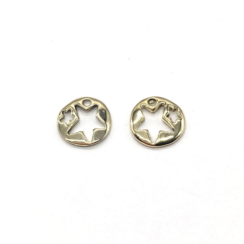 Gold Round Hollow Star