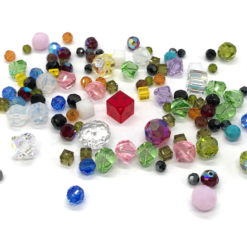 Swarovski Assorted Mixed Shapes and Sizes Beads, Assorted Mix Colors