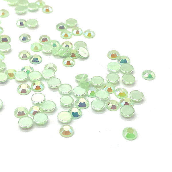 Jelly Resin Flatback Rhinestones, Green AB