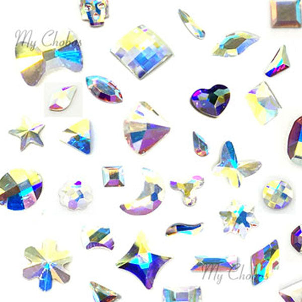 Swarovski Flatback No Hotfix Assorted Mix Shapes, Crystal AB (001 AB)