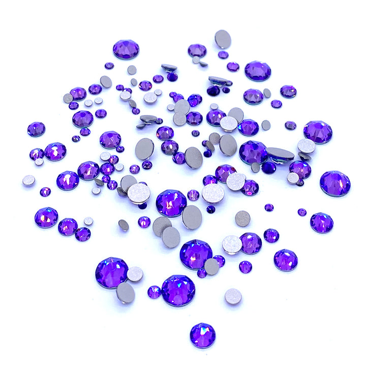 2058 &amp; 2088 Swarovski Flatback No Hotfix Mix Sizes, Crystal Heliotrope (001 HEL)