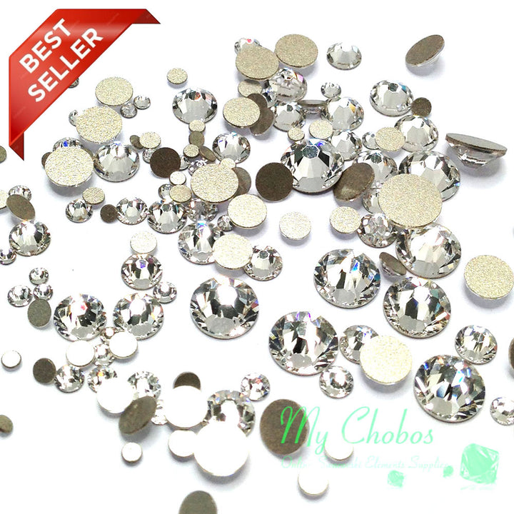 2058 &amp; 2088 Swarovski Flatback No Hotfix Mix Sizes, Crystal (001)