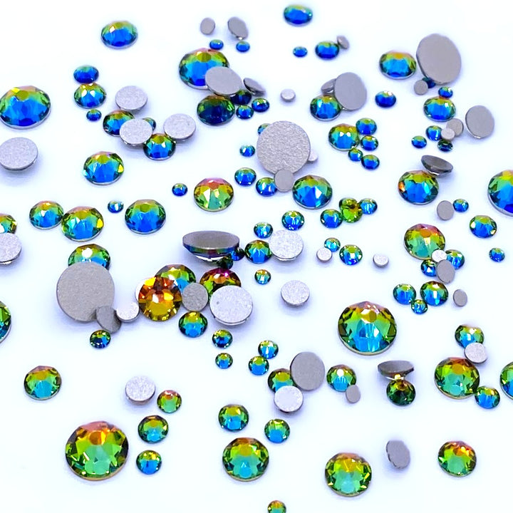 2058 &amp; 2088 Swarovski Flatback No Hotfix Mix Sizes, Crystal Vitrail Medium (001 VM)