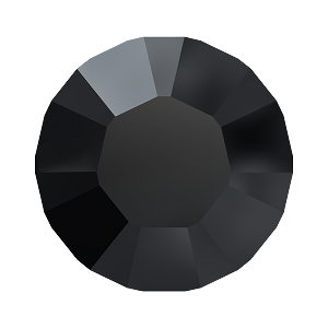 1028 &amp; 1088 Swarovski Pointed Back Chaton Round Stones, Jet Unfoiled (280)