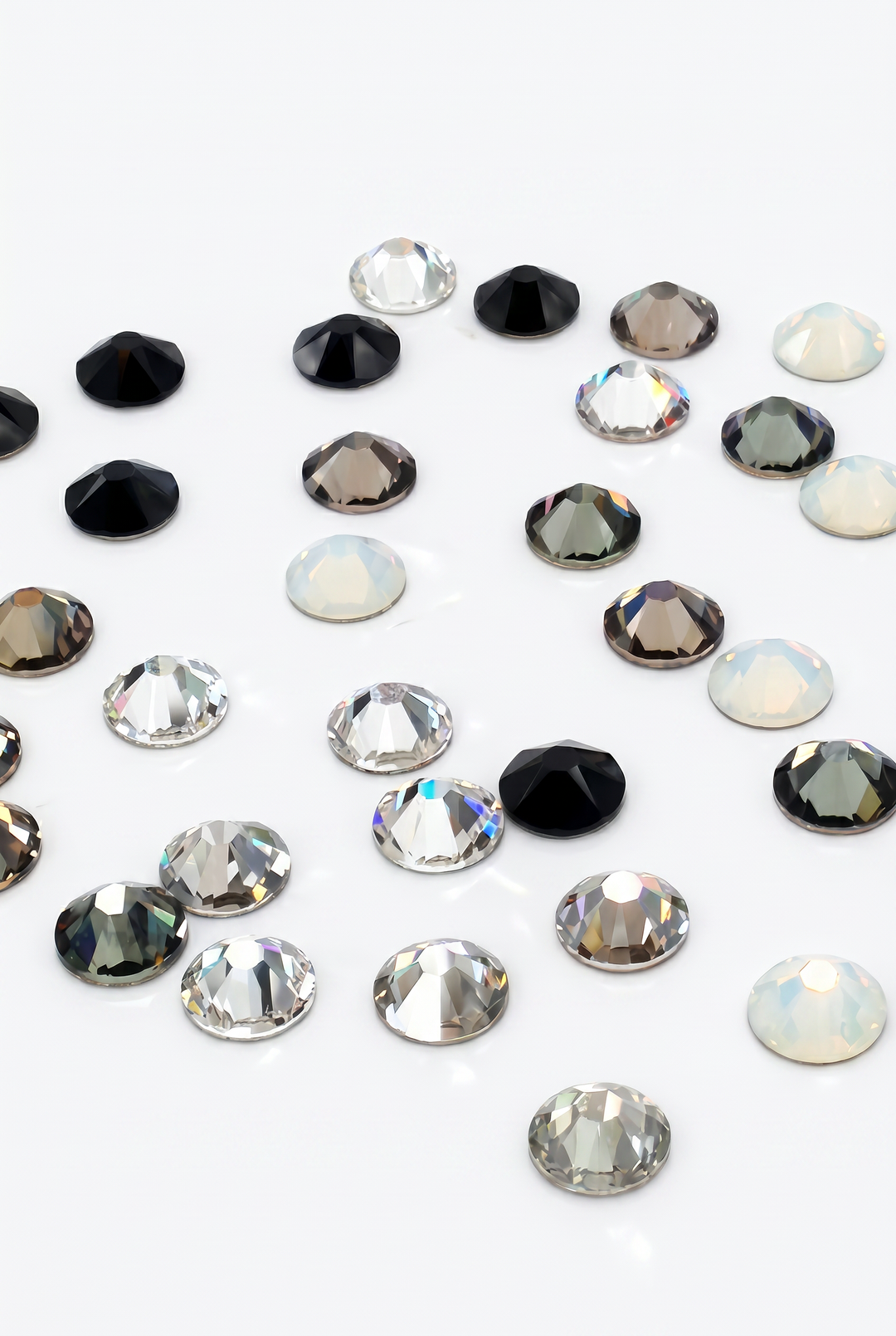 2058 &amp; 2088 Swarovski Flatback No Hotfix, Black &amp; White Mix Colors