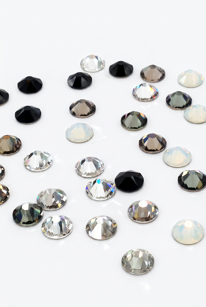 2058 &amp; 2088 Swarovski Flatback No Hotfix, Black &amp; White Mix Colors