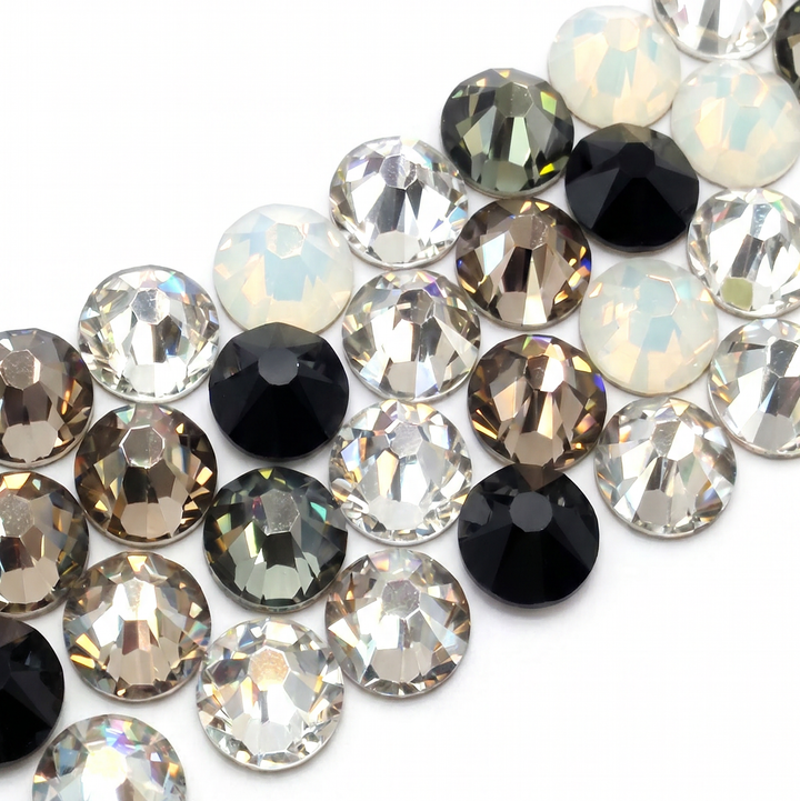 2058 &amp; 2088 Swarovski Flatback No Hotfix, Black &amp; White Mix Colors