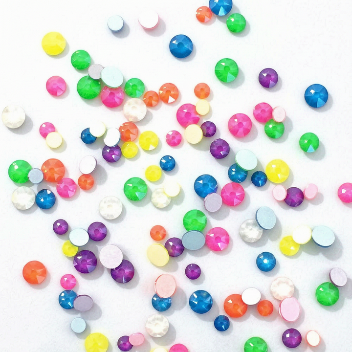 2088 Swarovski Flatback No Hotfix Mix Sizes, Electric Neon Mix {Lacquer Pro Shiny Effects}