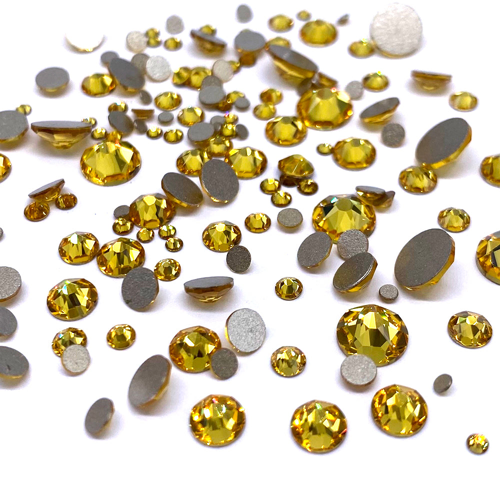 2058 &amp; 2088 Swarovski Flatback No Hotfix Mix Sizes, Light Topaz (226)