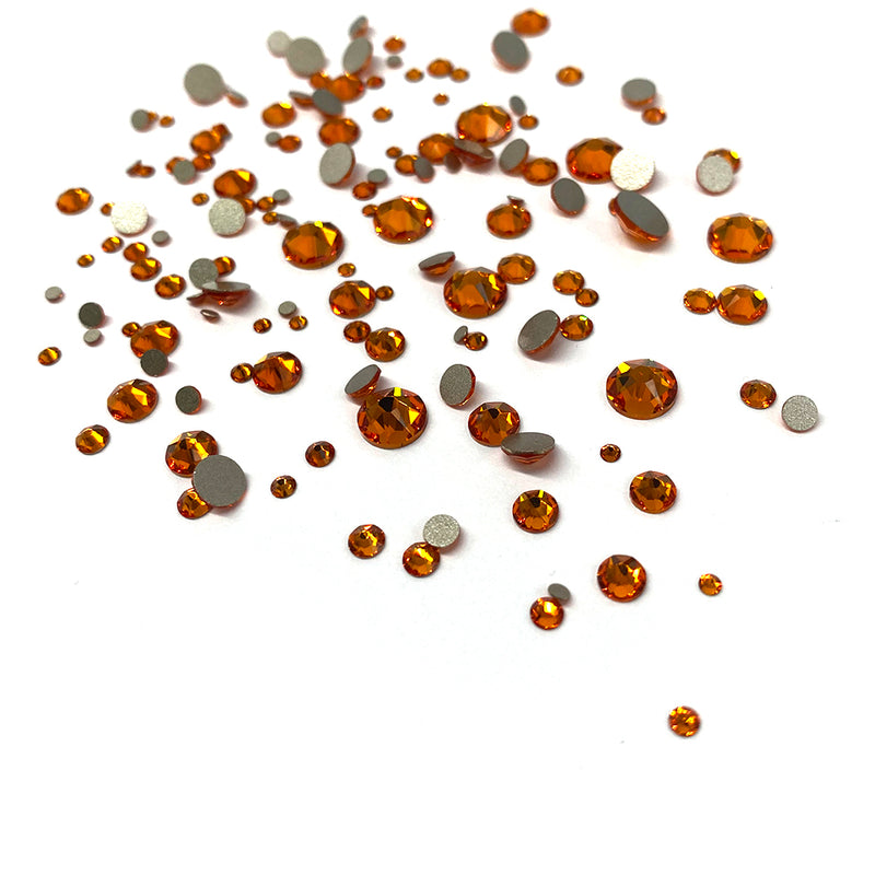2058 & 2088 Swarovski Flatback No Hotfix Mix Sizes, Dark Orange (1202)