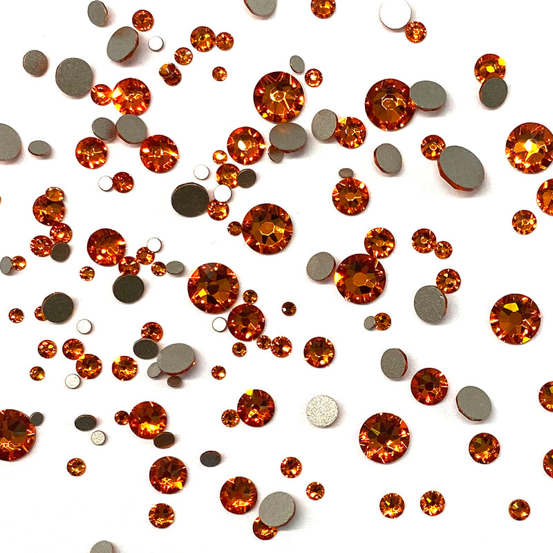 2058 & 2088 Swarovski Flatback No Hotfix Mix Sizes, Dark Orange (1202)